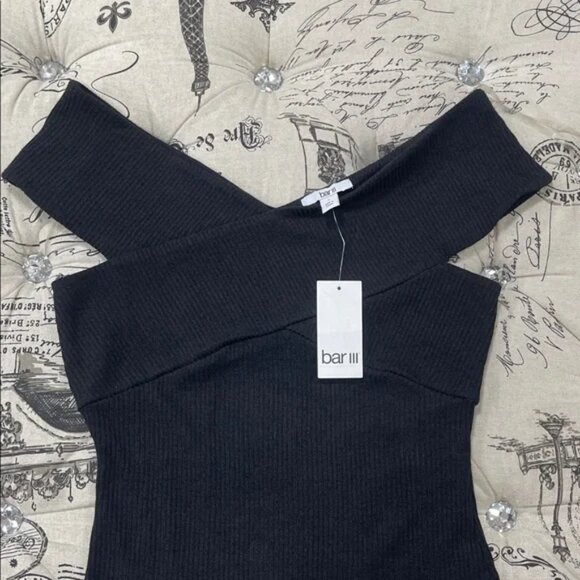 Bar III Black Off-Shoulder Bodysuit - Picture 4 of 13